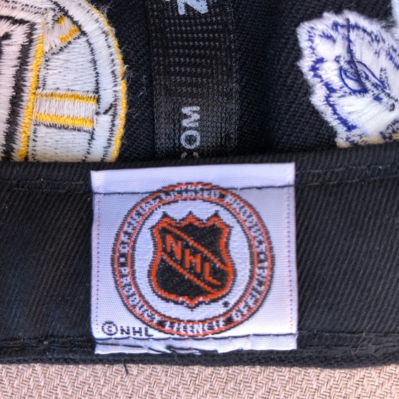 Zephyr Authen Vintage NHL “Original Six” Black Embroidered Hat Cap Size 7 - Picture 12 of 14